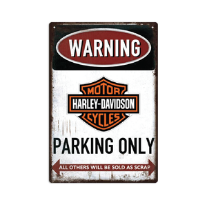 Harley Davidson Parking Only Tin Metal Sign Rustic Look Vintage Man Cave